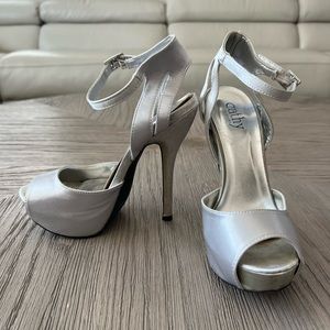 Silver Stiletto Platform Heels